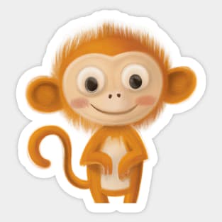 Cute Monkey Drawing Sticker